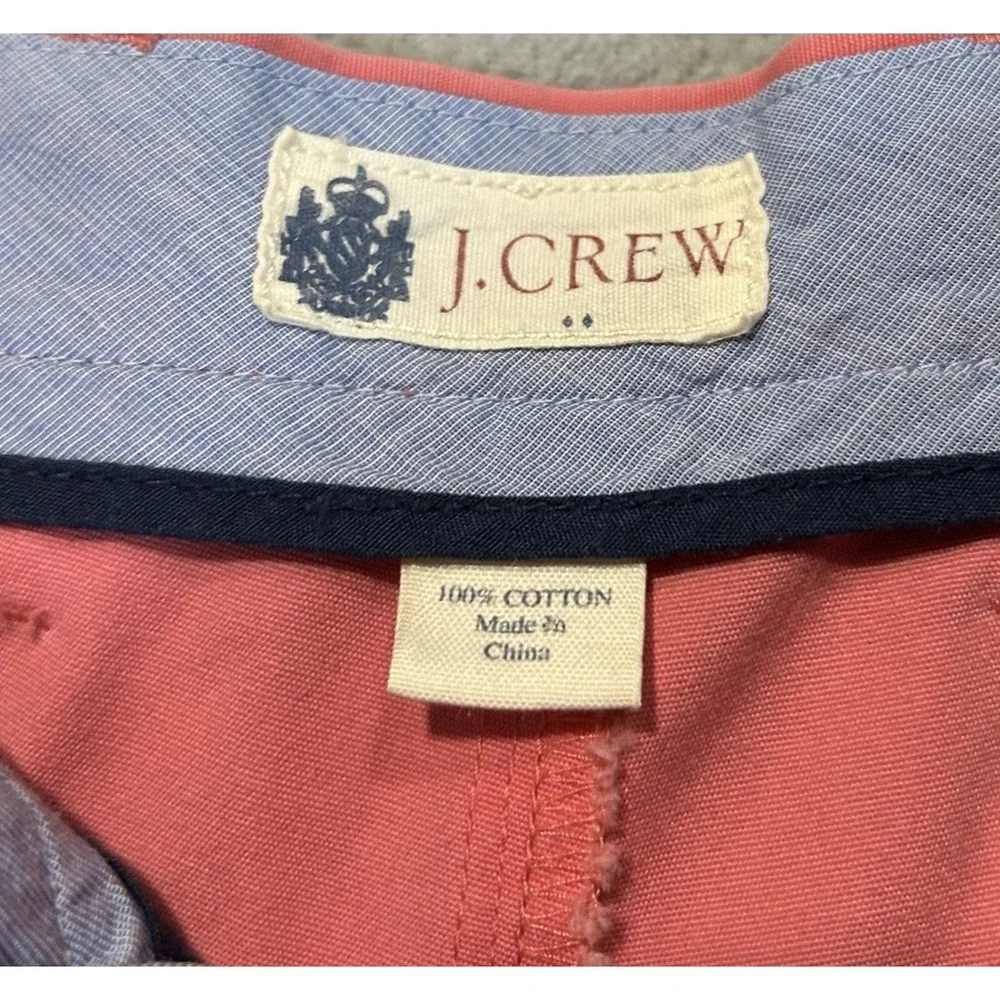 J. Crew Chino Shorts Mens 34 Coral Orange Cotton Outdoor Preppy Golf Tag Size 32